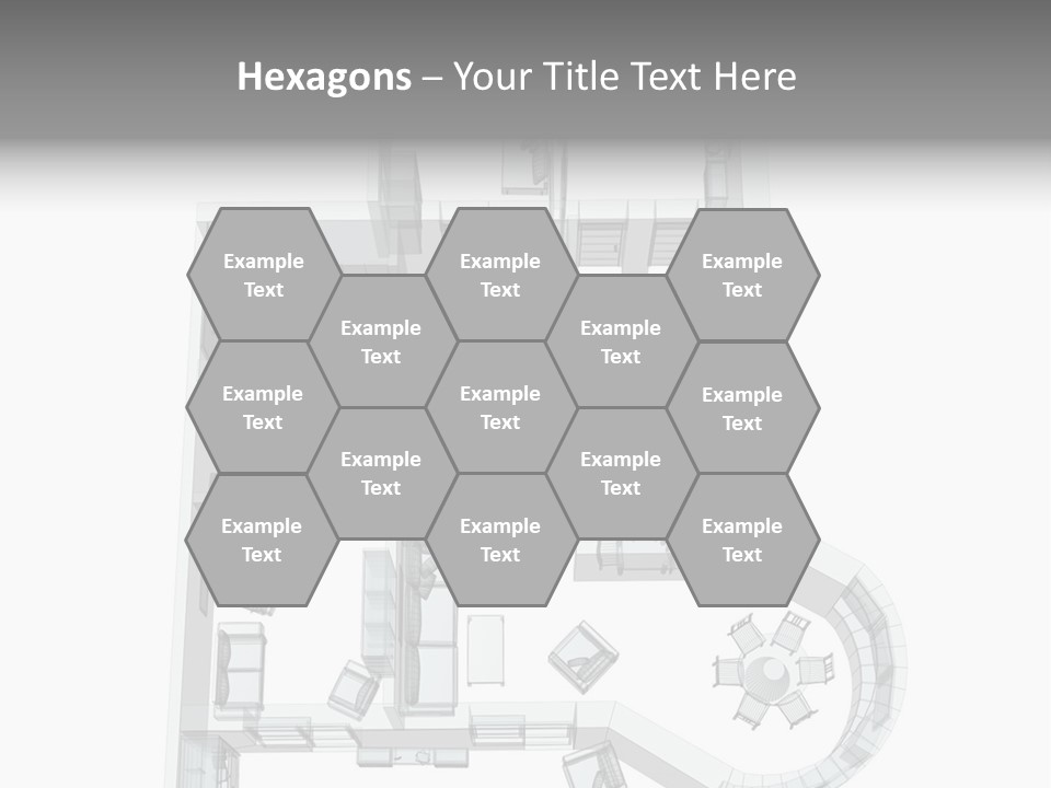 3D Sketch Of A Four-Room Apartment. Object Over White PowerPoint Template
