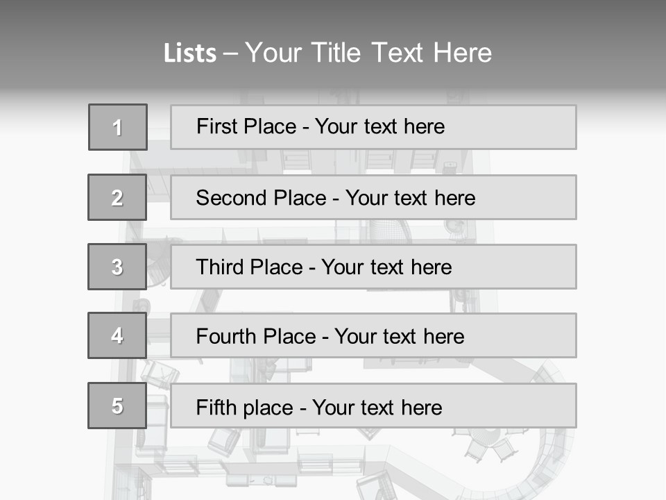 3D Sketch Of A Four-Room Apartment. Object Over White PowerPoint Template