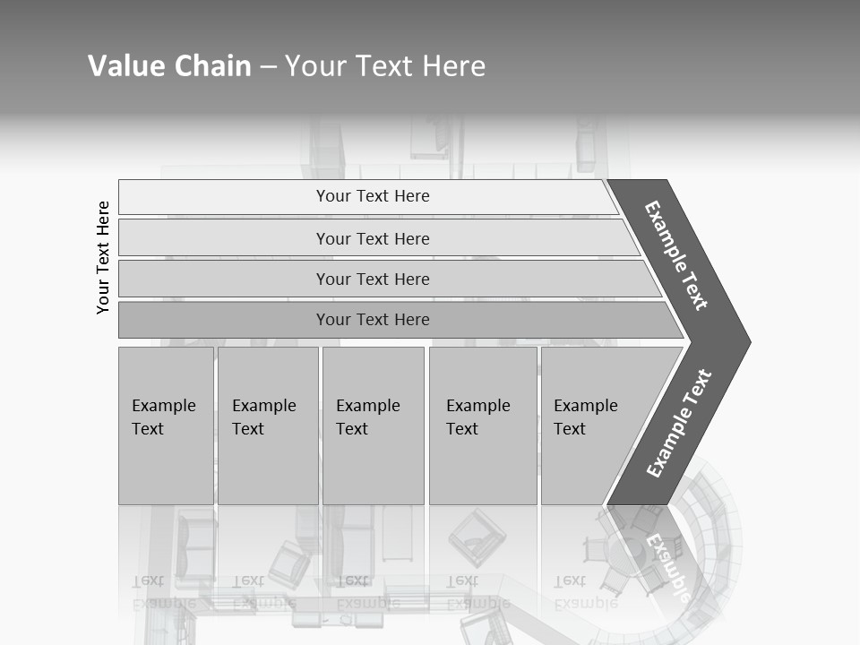 3D Sketch Of A Four-Room Apartment. Object Over White PowerPoint Template