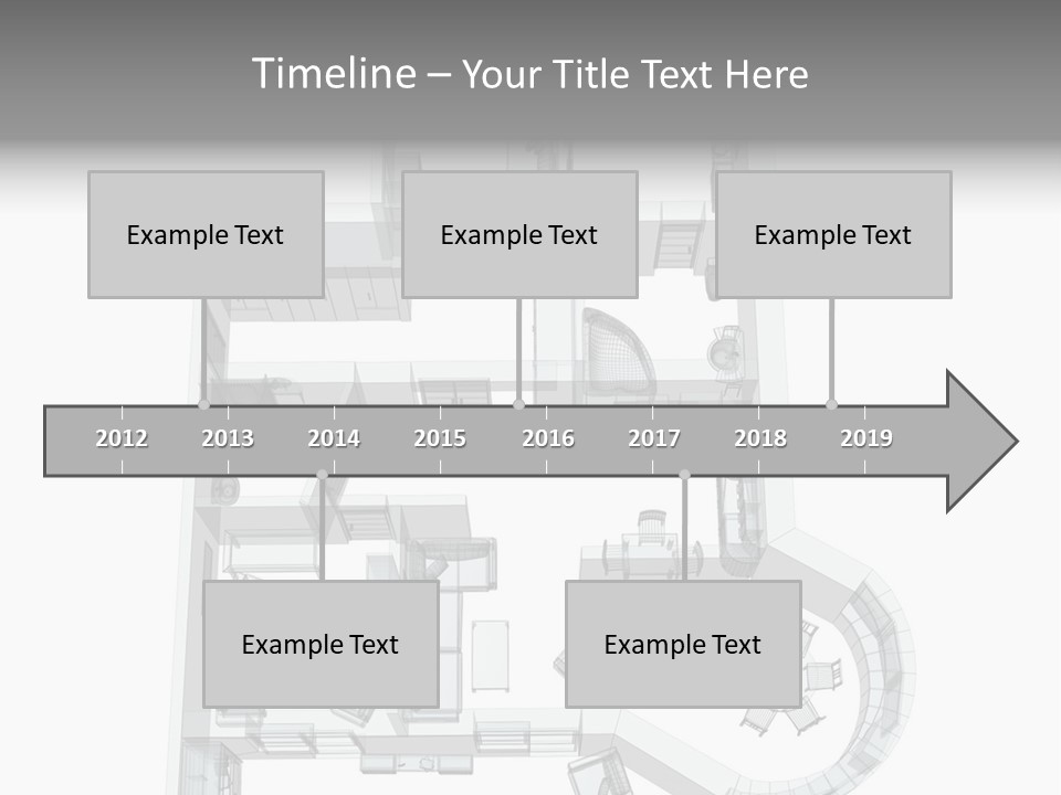 3D Sketch Of A Four-Room Apartment. Object Over White PowerPoint Template