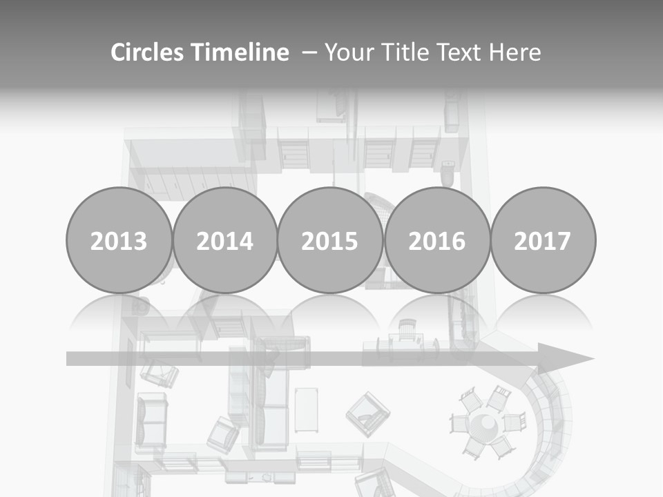 3D Sketch Of A Four-Room Apartment. Object Over White PowerPoint Template