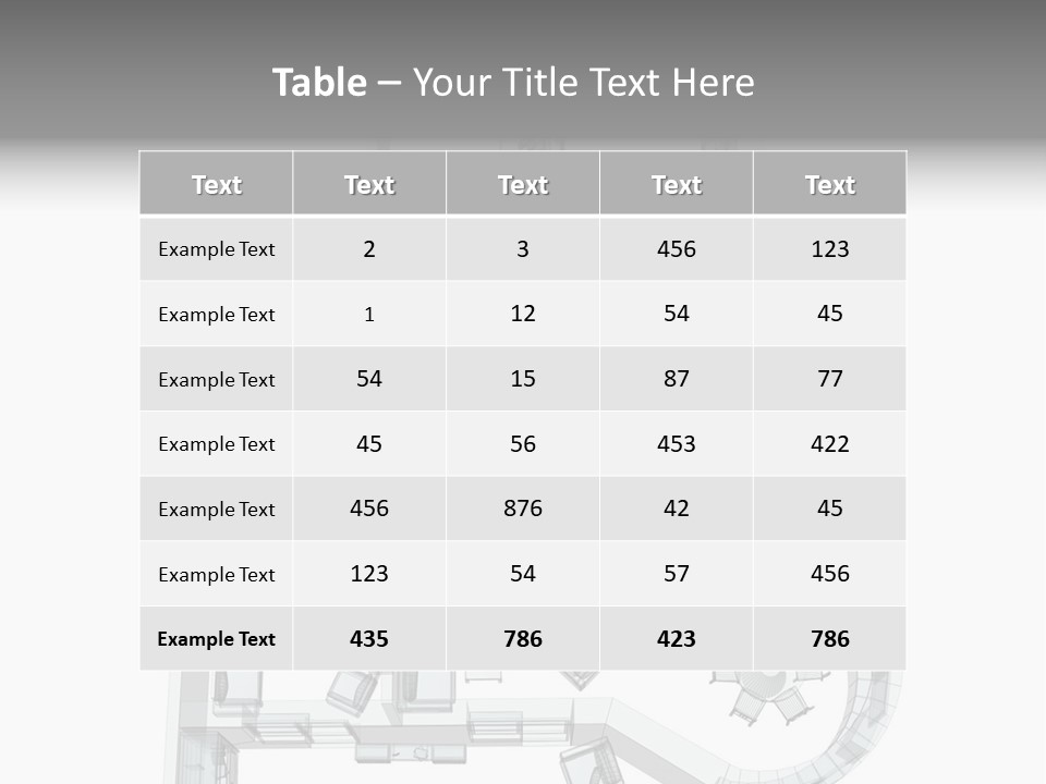 3D Sketch Of A Four-Room Apartment. Object Over White PowerPoint Template