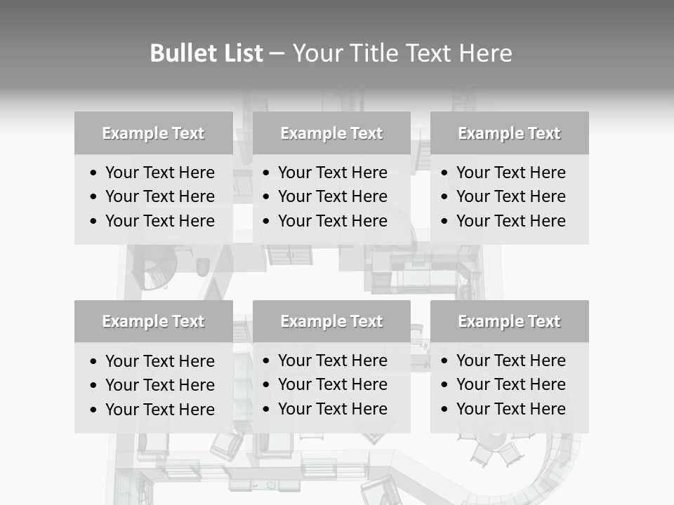 3D Sketch Of A Four-Room Apartment. Object Over White PowerPoint Template