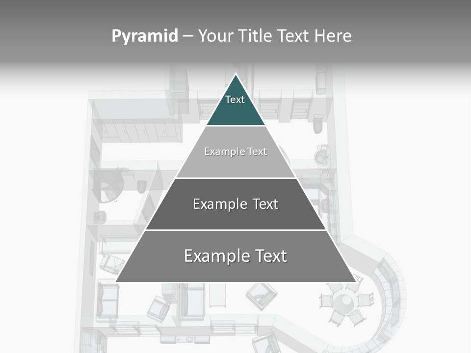3D Sketch Of A Four-Room Apartment. Object Over White PowerPoint Template