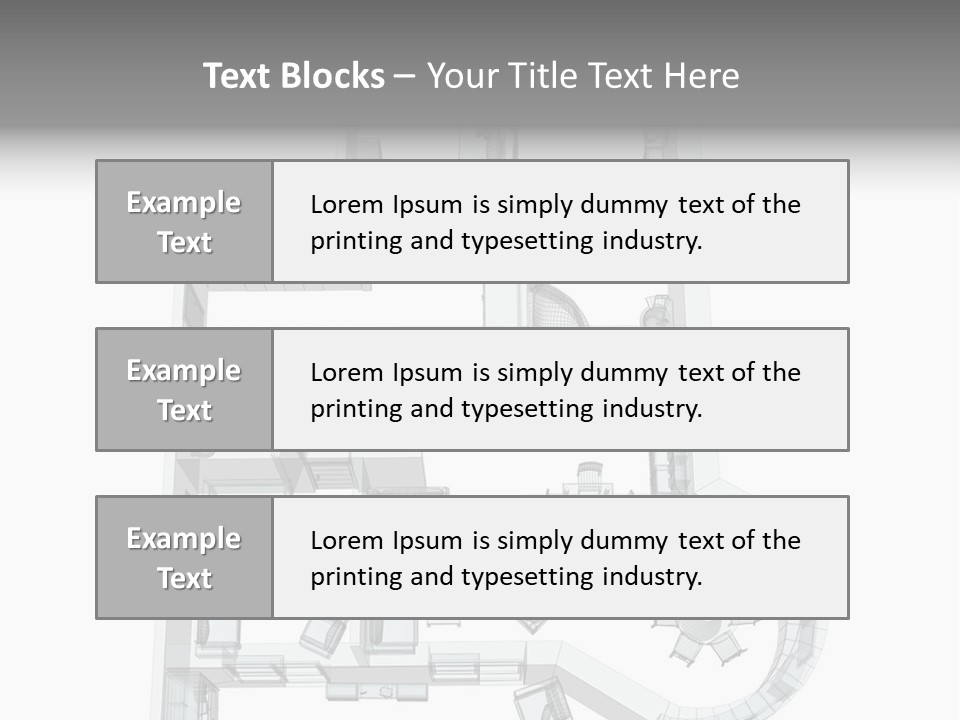 3D Sketch Of A Four-Room Apartment. Object Over White PowerPoint Template