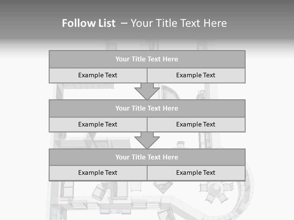 3D Sketch Of A Four-Room Apartment. Object Over White PowerPoint Template
