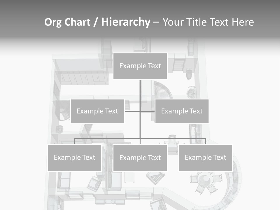 3D Sketch Of A Four-Room Apartment. Object Over White PowerPoint Template