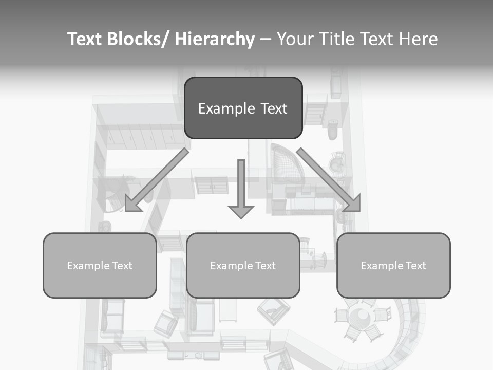 3D Sketch Of A Four-Room Apartment. Object Over White PowerPoint Template