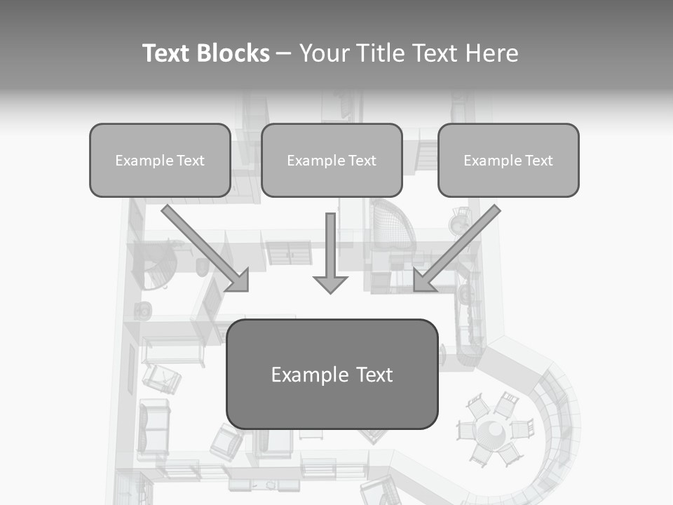 3D Sketch Of A Four-Room Apartment. Object Over White PowerPoint Template
