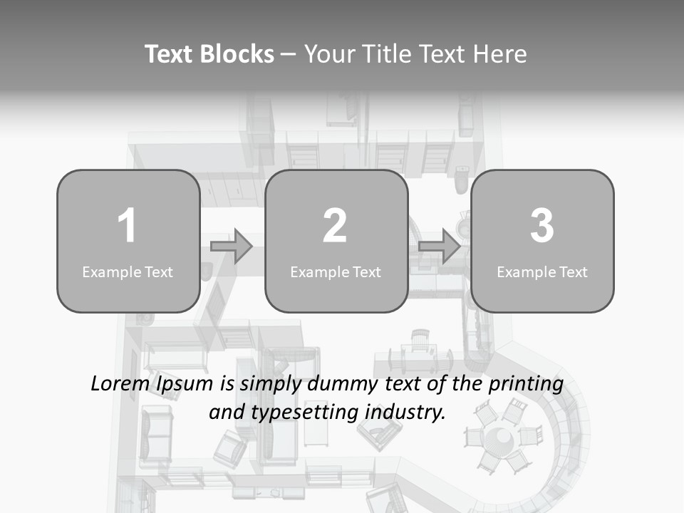 3D Sketch Of A Four-Room Apartment. Object Over White PowerPoint Template