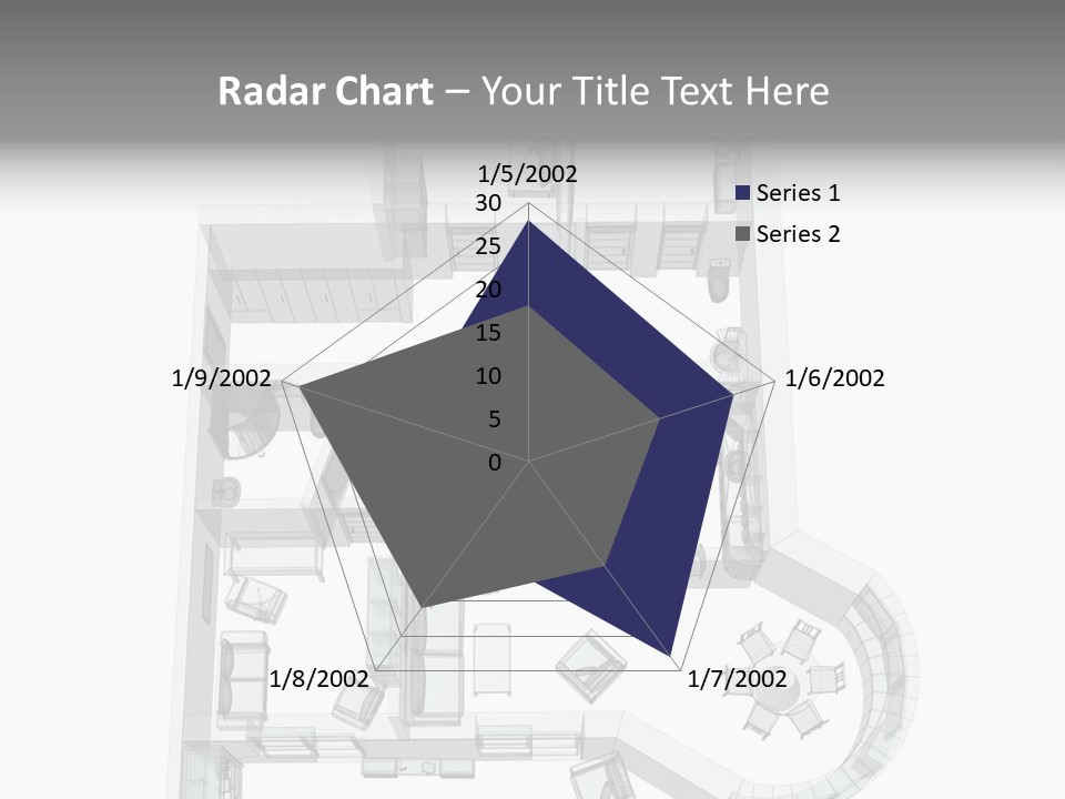 3D Sketch Of A Four-Room Apartment. Object Over White PowerPoint Template