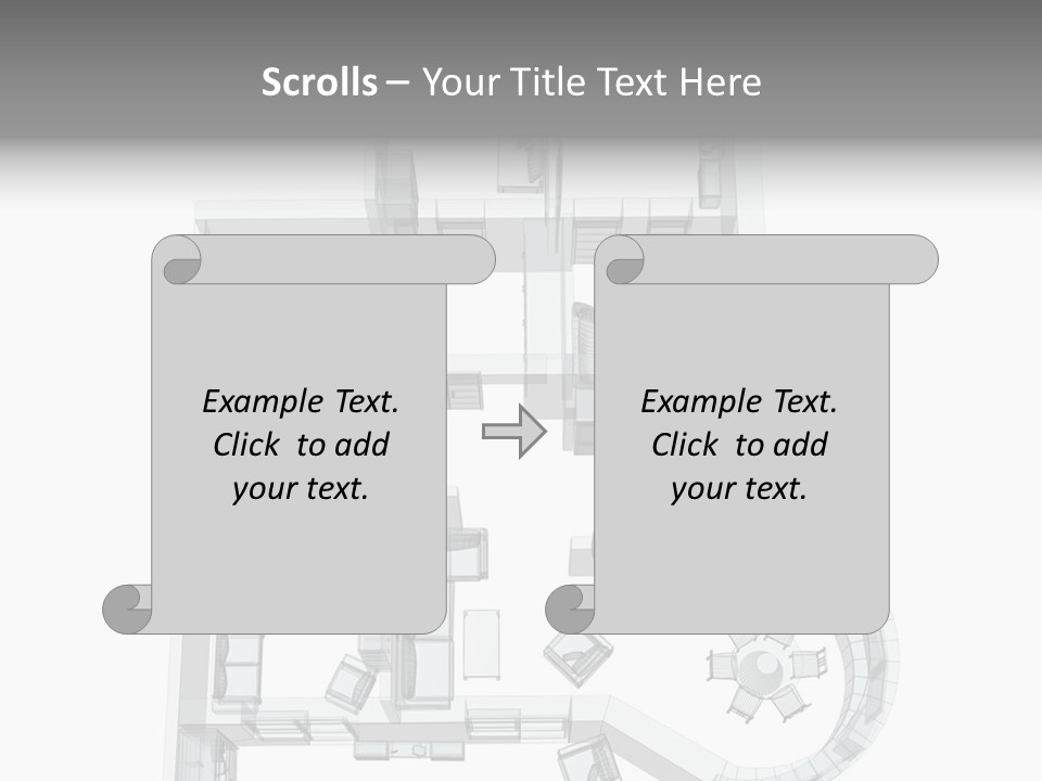 3D Sketch Of A Four-Room Apartment. Object Over White PowerPoint Template