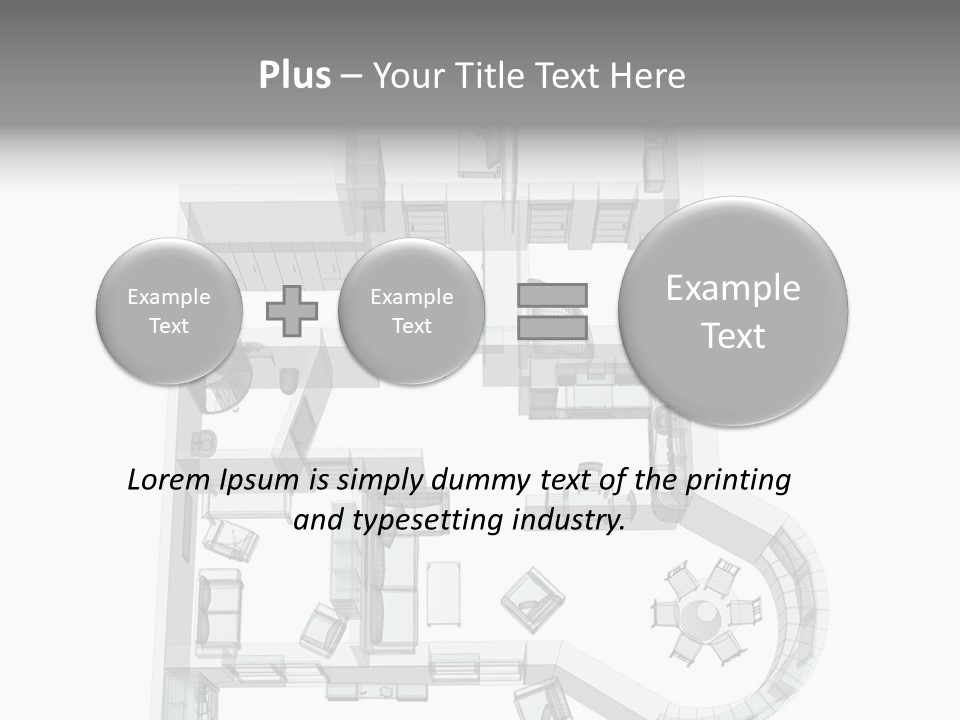 3D Sketch Of A Four-Room Apartment. Object Over White PowerPoint Template