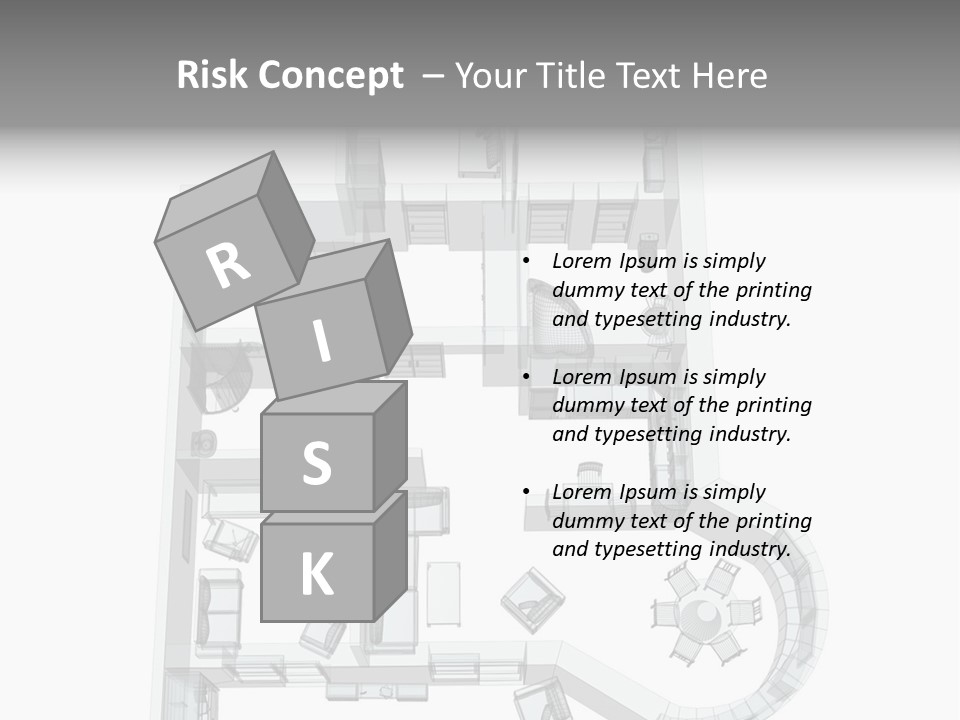 3D Sketch Of A Four-Room Apartment. Object Over White PowerPoint Template