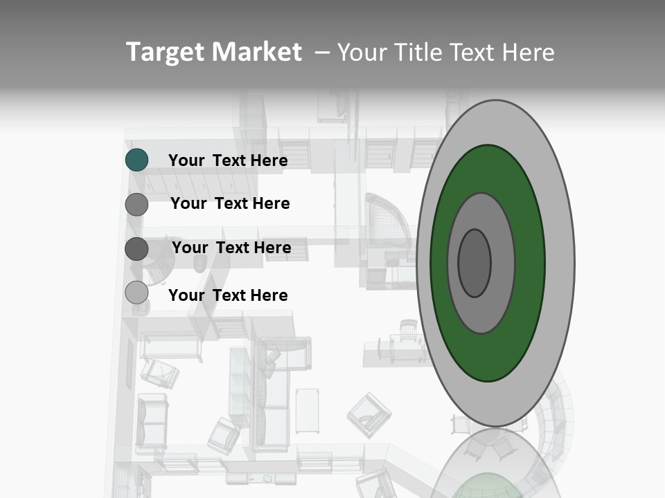 3D Sketch Of A Four-Room Apartment. Object Over White PowerPoint Template