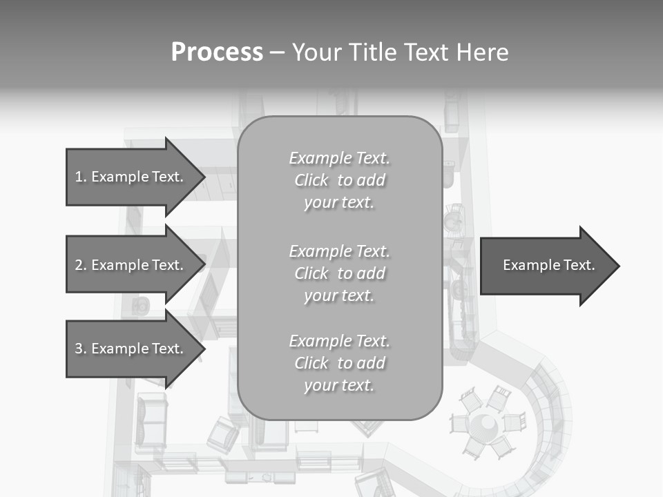 3D Sketch Of A Four-Room Apartment. Object Over White PowerPoint Template