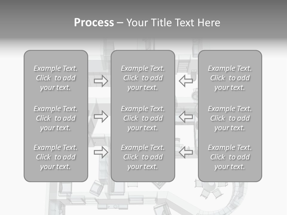 3D Sketch Of A Four-Room Apartment. Object Over White PowerPoint Template