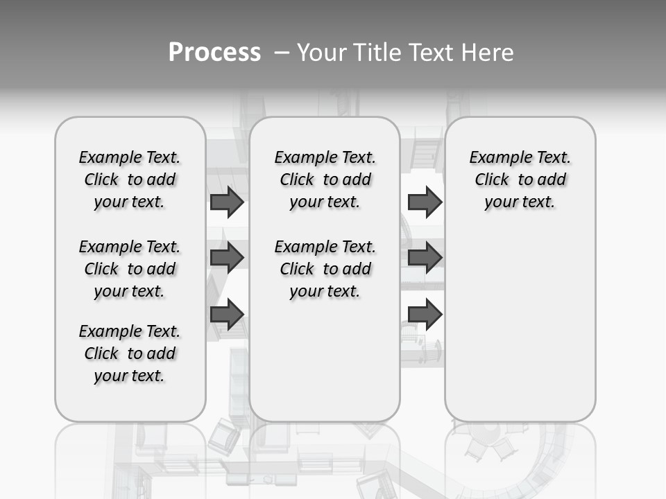 3D Sketch Of A Four-Room Apartment. Object Over White PowerPoint Template