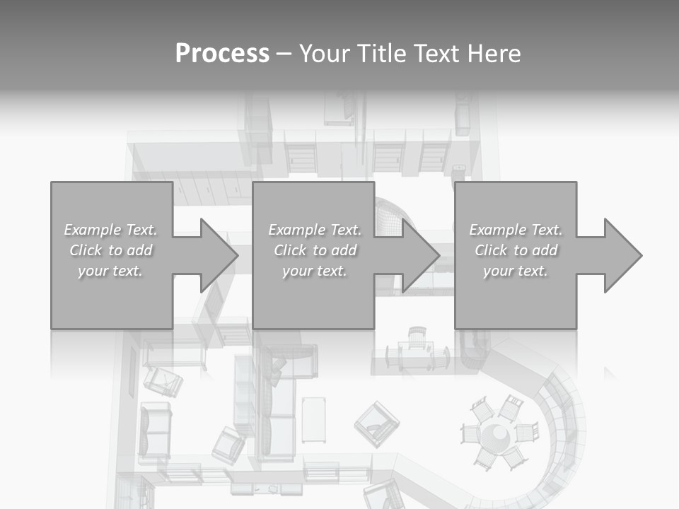3D Sketch Of A Four-Room Apartment. Object Over White PowerPoint Template