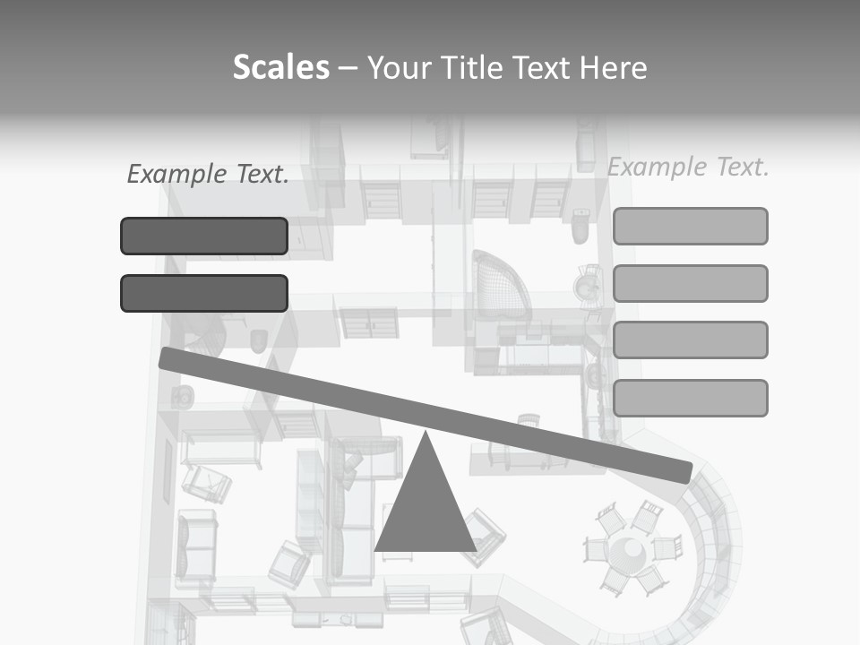 3D Sketch Of A Four-Room Apartment. Object Over White PowerPoint Template