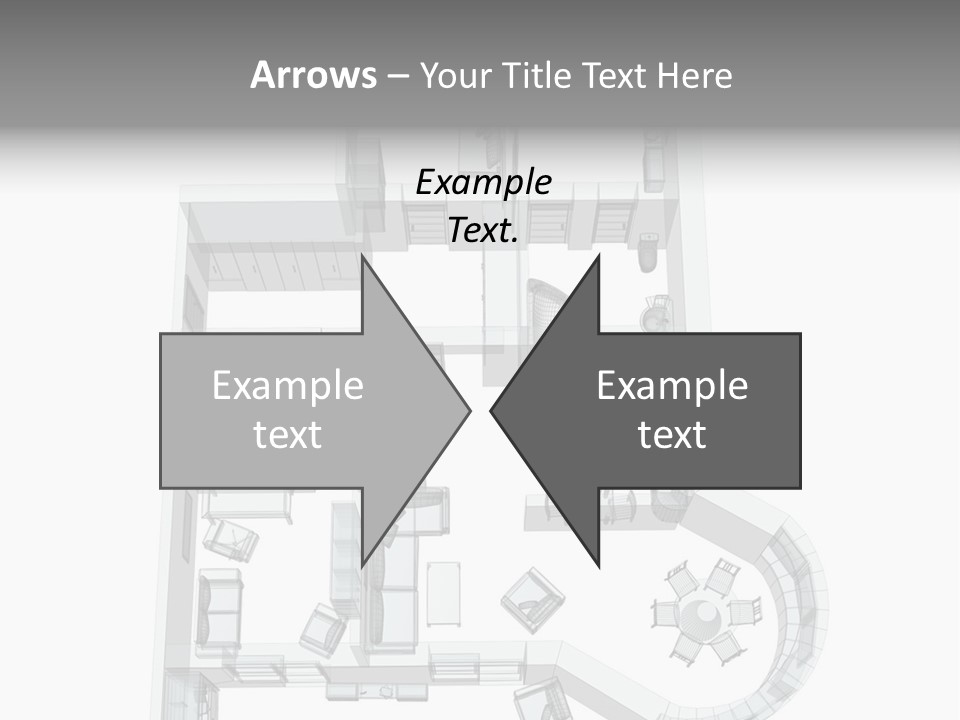 3D Sketch Of A Four-Room Apartment. Object Over White PowerPoint Template