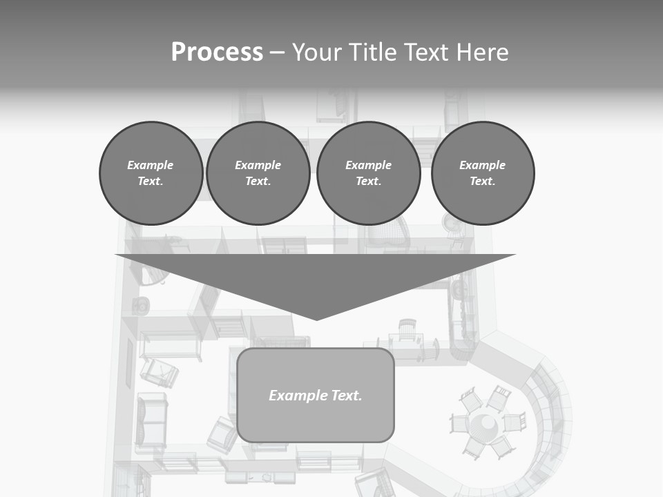 3D Sketch Of A Four-Room Apartment. Object Over White PowerPoint Template