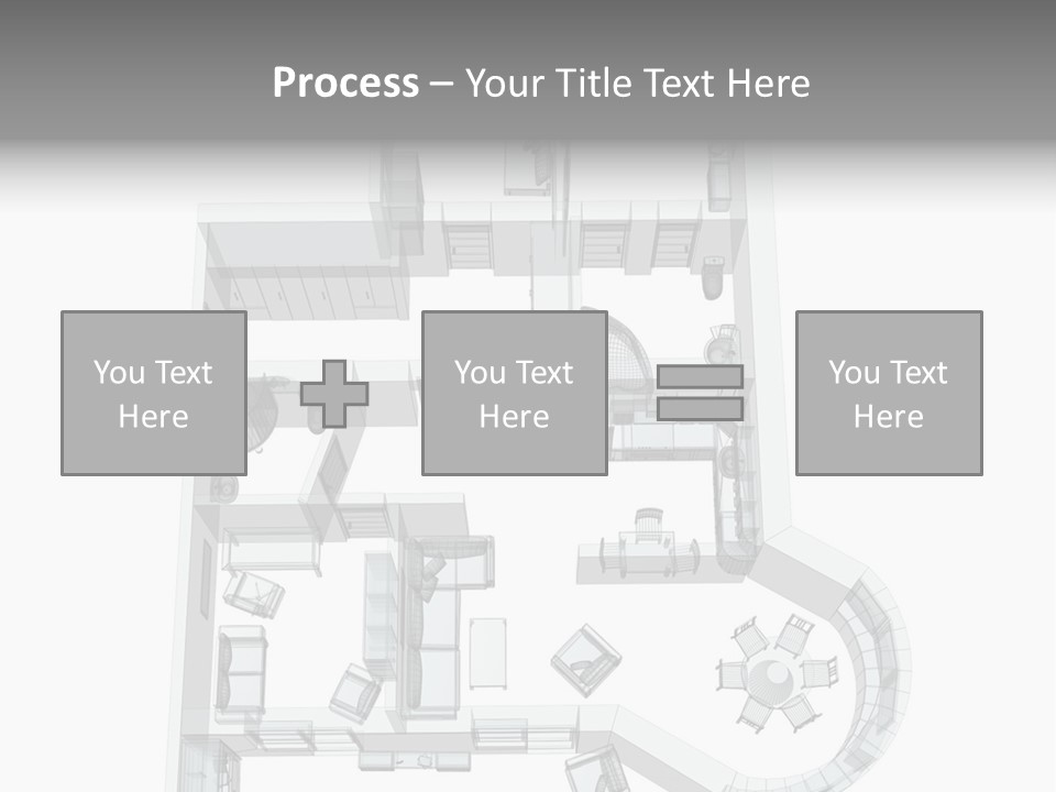 3D Sketch Of A Four-Room Apartment. Object Over White PowerPoint Template