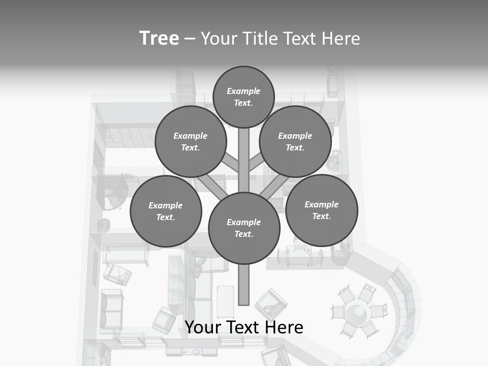 3D Sketch Of A Four-Room Apartment. Object Over White PowerPoint Template