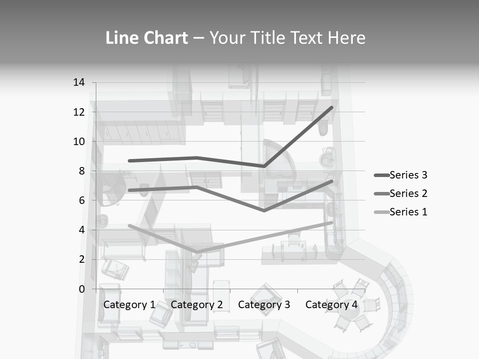 3D Sketch Of A Four-Room Apartment. Object Over White PowerPoint Template