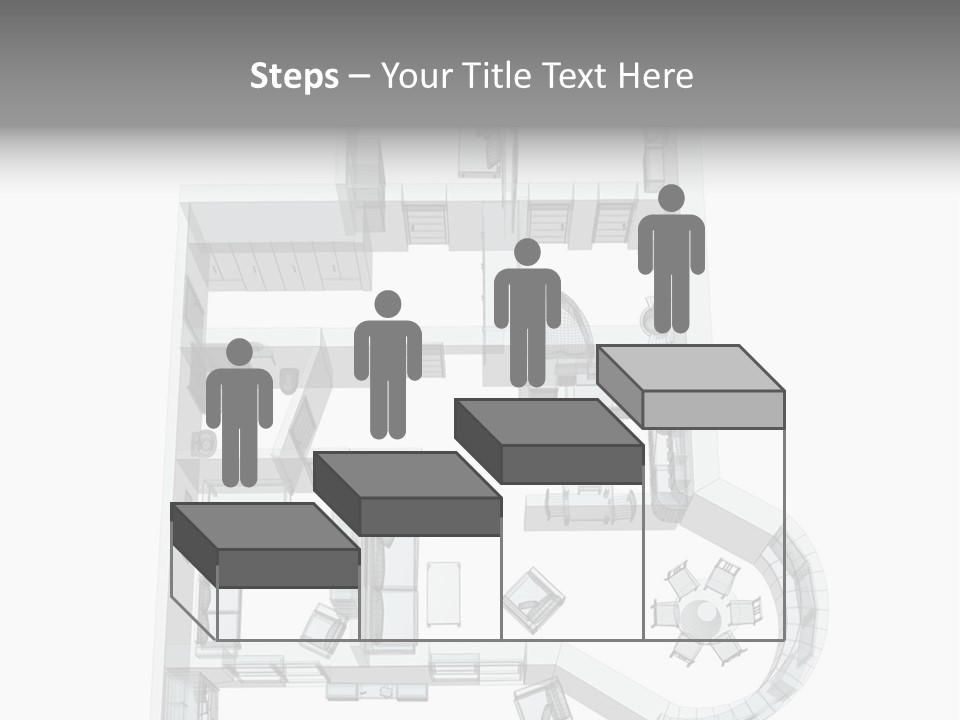 3D Sketch Of A Four-Room Apartment. Object Over White PowerPoint Template