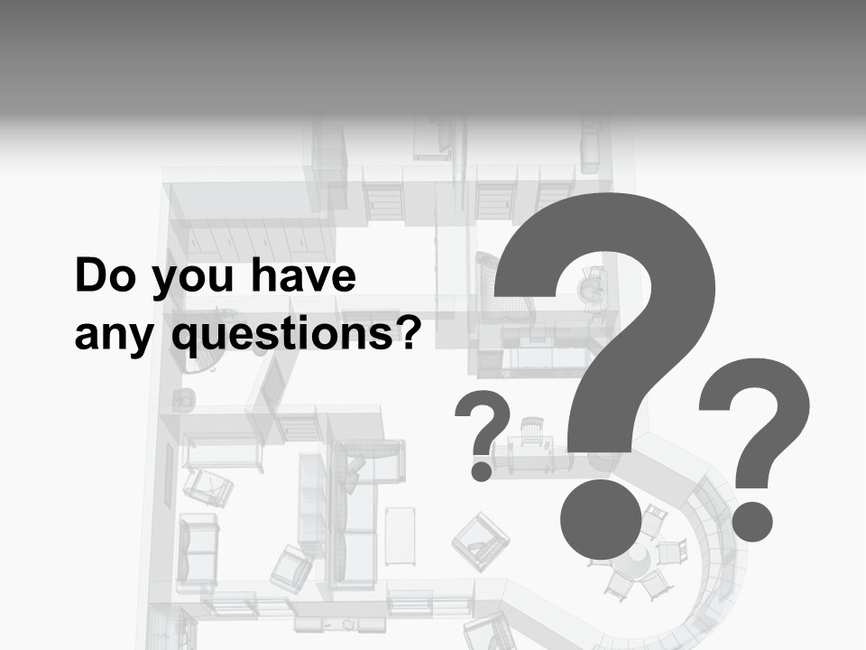 3D Sketch Of A Four-Room Apartment. Object Over White PowerPoint Template