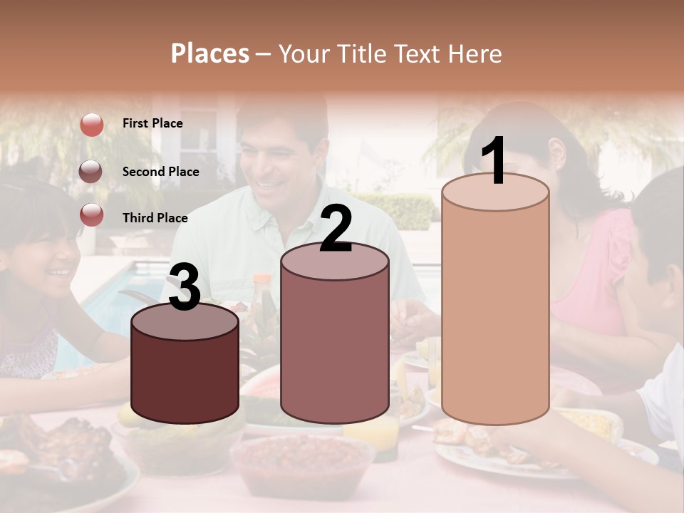 Family Enjoying A Barbeque PowerPoint Template