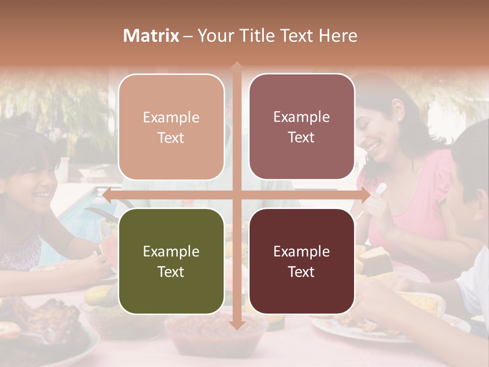 Family Enjoying A Barbeque PowerPoint Template