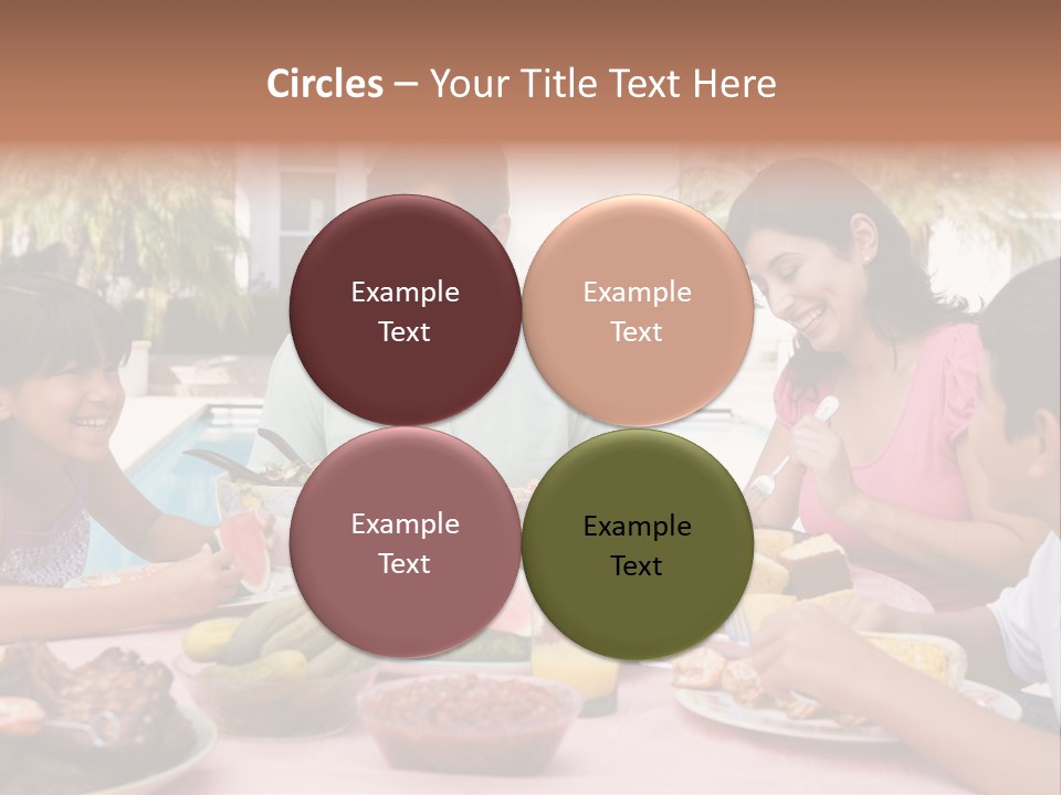 Family Enjoying A Barbeque PowerPoint Template