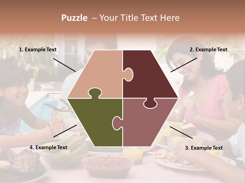 Family Enjoying A Barbeque PowerPoint Template