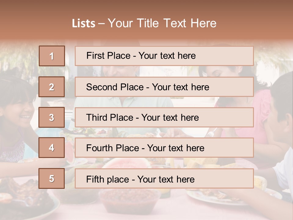 Family Enjoying A Barbeque PowerPoint Template