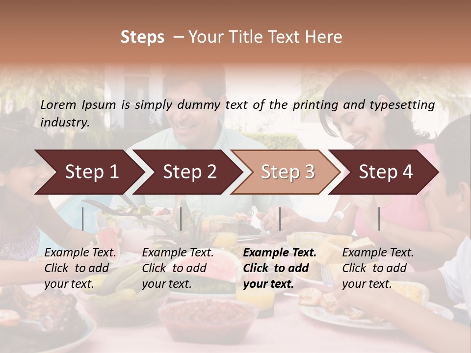 Family Enjoying A Barbeque PowerPoint Template