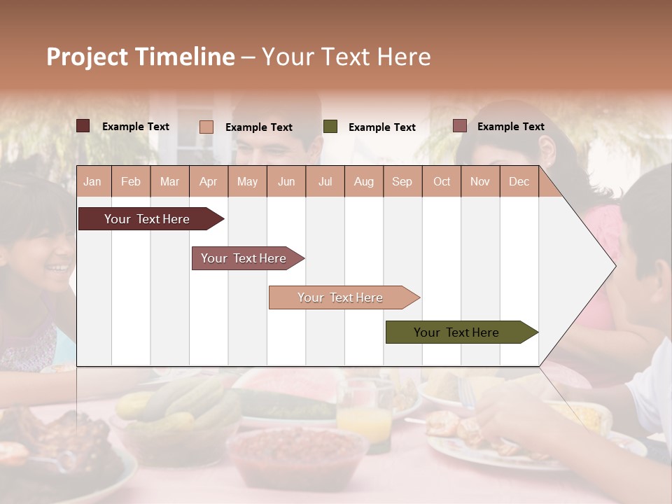 Family Enjoying A Barbeque PowerPoint Template