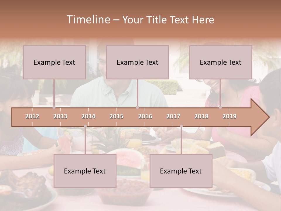 Family Enjoying A Barbeque PowerPoint Template