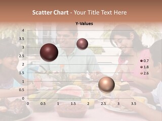 Family Enjoying A Barbeque PowerPoint Template