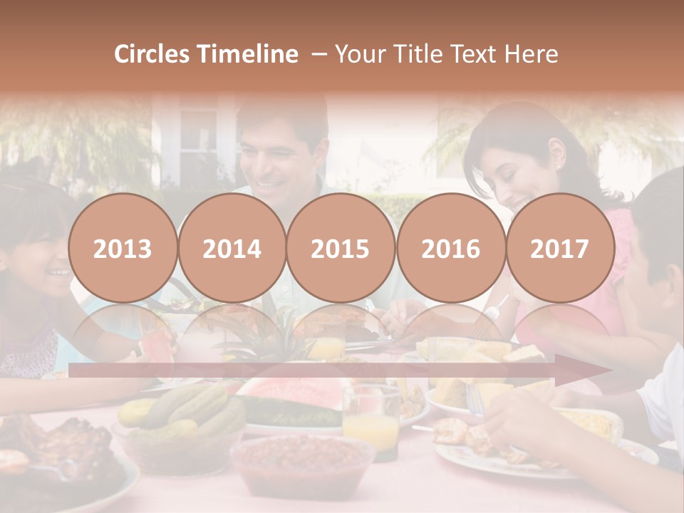 Family Enjoying A Barbeque PowerPoint Template