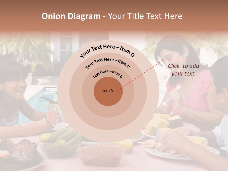 Family Enjoying A Barbeque PowerPoint Template