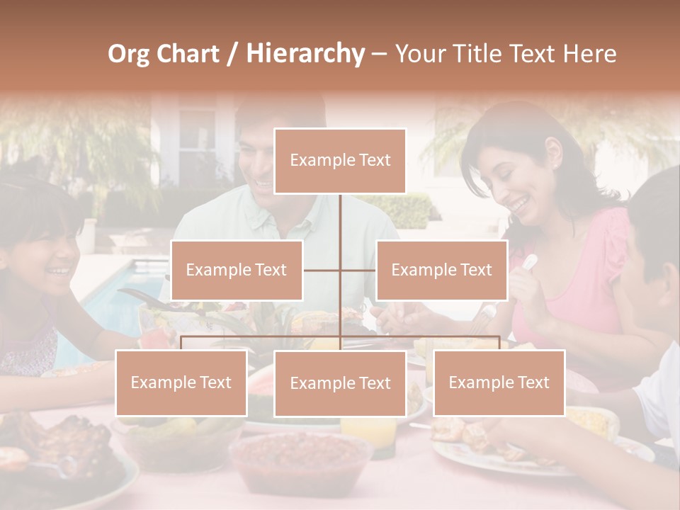 Family Enjoying A Barbeque PowerPoint Template