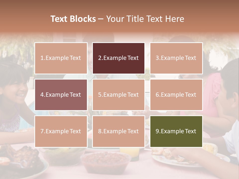 Family Enjoying A Barbeque PowerPoint Template