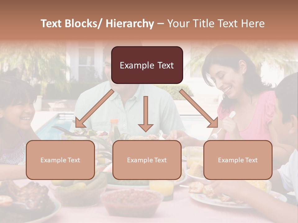 Family Enjoying A Barbeque PowerPoint Template