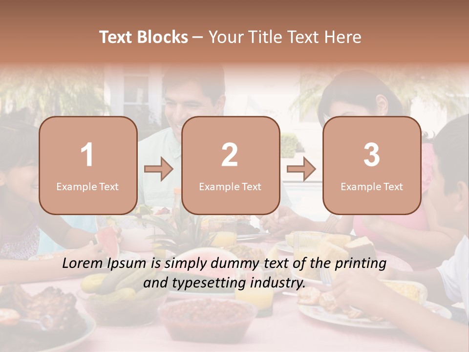 Family Enjoying A Barbeque PowerPoint Template