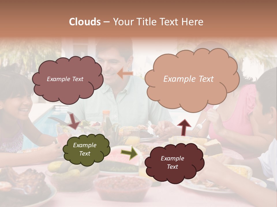 Family Enjoying A Barbeque PowerPoint Template