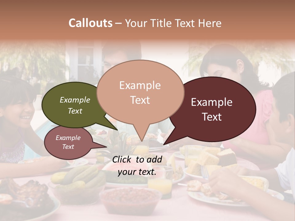 Family Enjoying A Barbeque PowerPoint Template