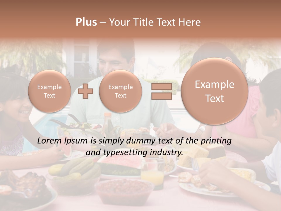 Family Enjoying A Barbeque PowerPoint Template