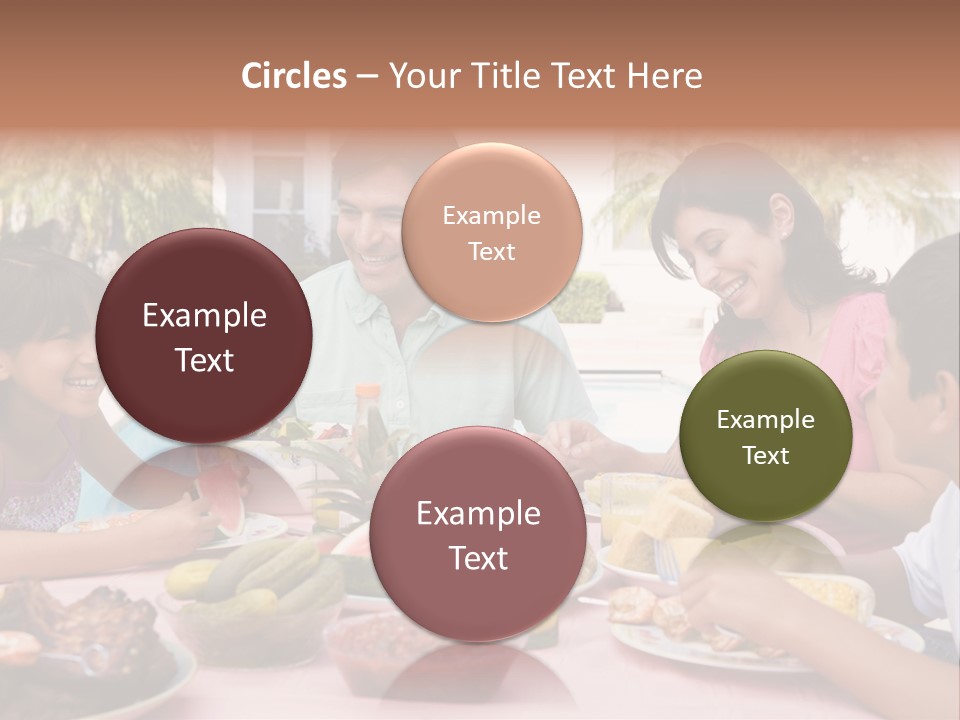 Family Enjoying A Barbeque PowerPoint Template